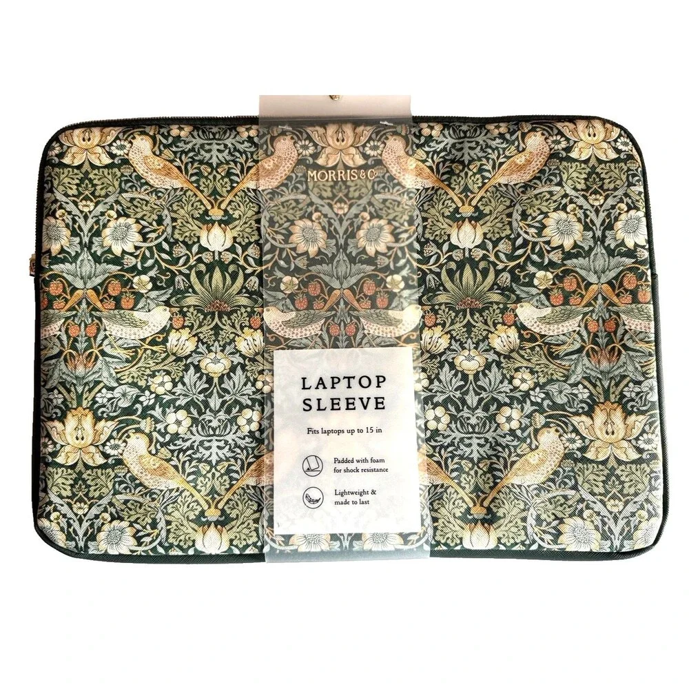 William Morris & Co Strawberry Thief Laptop Sleeve Case Padded Fits Up to 15